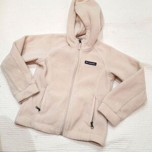 Columbia kids off-white zip up hooded fleece.